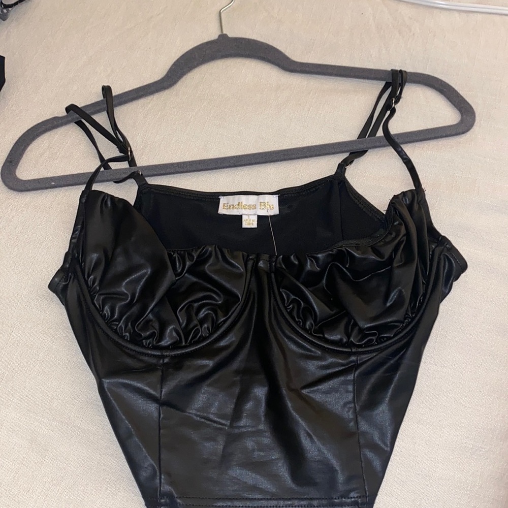Black leather top